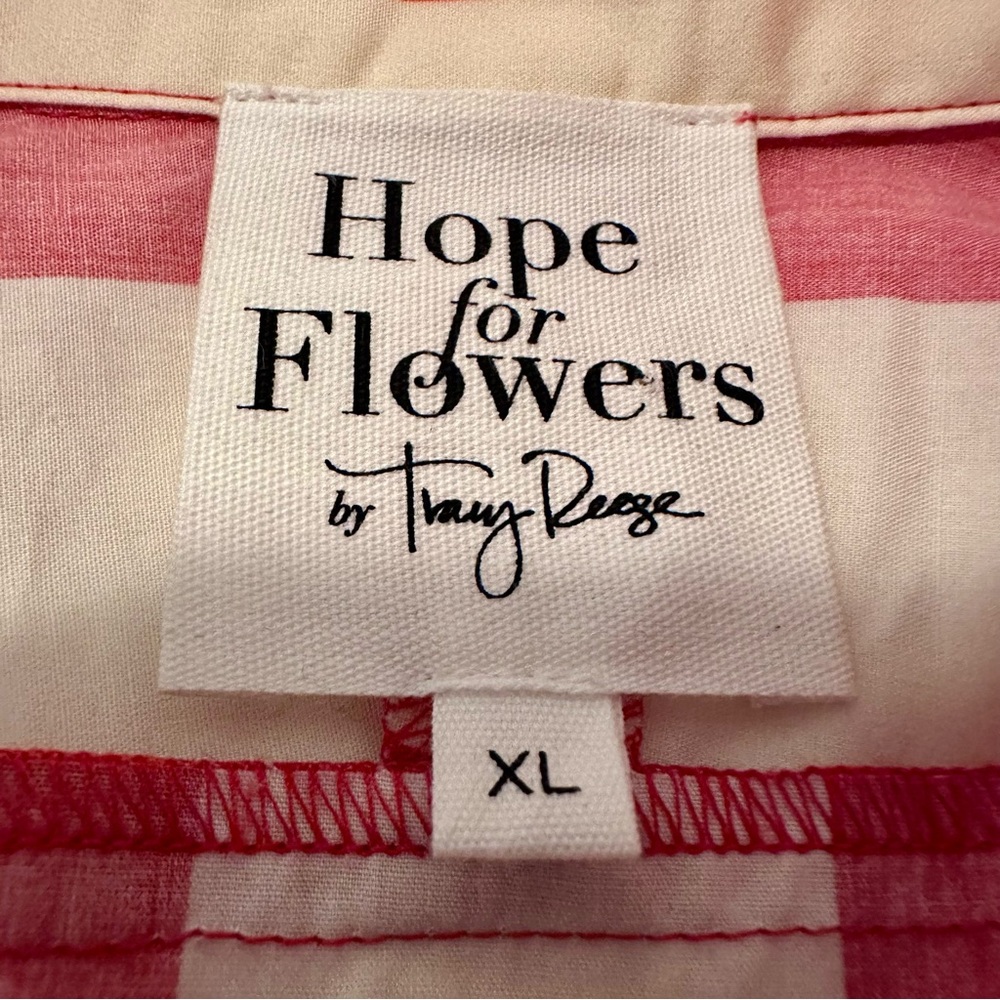Tracy Reese Red and Cream Vertical Stripe Button-Down Top - Picture 11 of 16